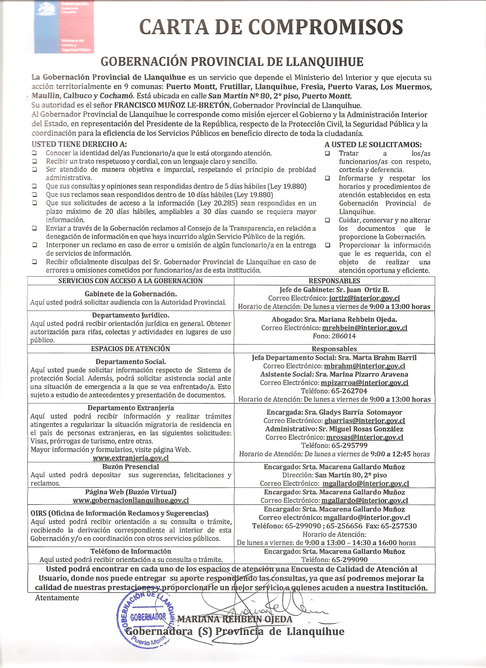 carta de Compromisos